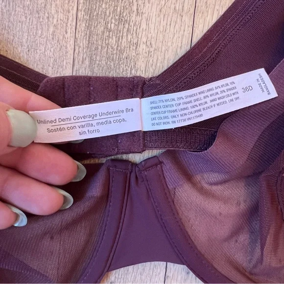 Auden Burgundy Sheer Bra - Picture 6 of 6